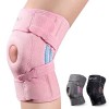 Idefair Genouillères pour femme - Rose - Taille M à XXL - Bandage de compression pour tendon rotulien avec fermeture Velcro -