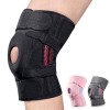 Idefair Genouillères pour femme - Rose - Taille M à XXL - Bandage de compression pour tendon rotulien avec fermeture Velcro -