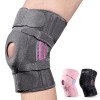 Idefair Genouillères pour femme - Rose - Taille M à XXL - Bandage de compression pour tendon rotulien avec fermeture Velcro -