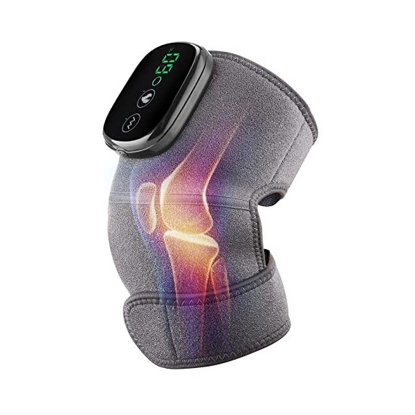 Masseur de Genou Chauffant, Masseur de Genou Sans Fil Avec Chauffage pour lArthrite, Gonflement Étirement Ligamentaire Bless