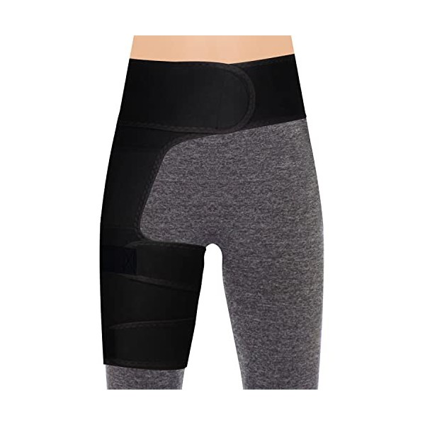 supregear Attelle de Hanche, Cuisse Compression Réglable Enveloppant Ischio Jambiers Respirant et Antidérapant pour Haut Jamb