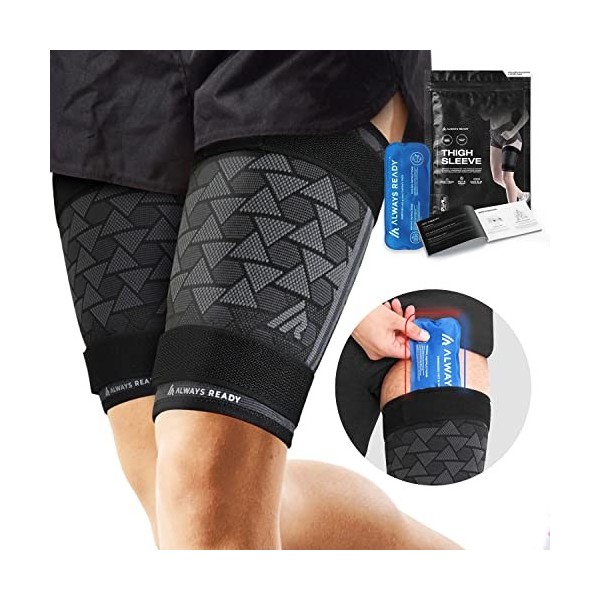 Always Ready, manchon de soutien de compression de cuisse 2 par paquet avec pack de gel chaud et froid pour ischio-jambiers