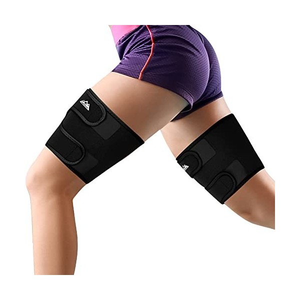 supregear Support de Cuisse, Manchon de Compression Réglable en Néoprène pour Ischio-Jambiers Quad Wrap Respirant Antidérapan