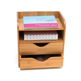 Lipper 4&nbsp;étages Organiseur de Bureau en Bambou&nbsp;–&nbsp;Boîtes de Stockage de fichiers et organiseurs