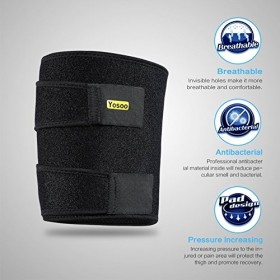 Yosoo Réglable Jambiere Protection Cuisse Néoprène pour Souche Ischio-jambiers Blessures Tendinites Réadaptation et Récupérat