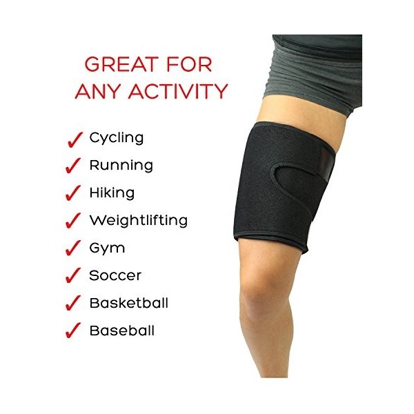 Stone and Clark Soutien Brace de Cuisse réglable, soutien et quadriceps Wraps Cuisse pour hommes et femmes