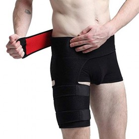 beister Groin Wrap, Stabilisateur Hanche-épine Hommes Femmes, Manchons Compression de Cuisse Respirants Avec Sangle Antidérap