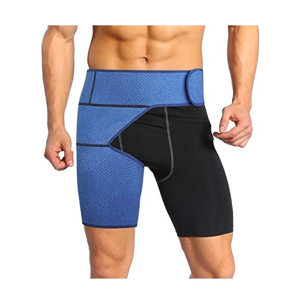 Manchons Compression Cuisse et Groin Soutien, Protection Cuisse en Néoprèn pour Femmes et Hommes, Bandage Cuisse Compression 