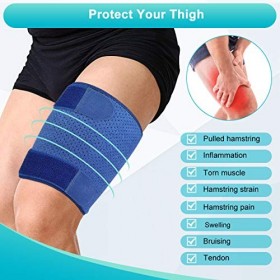 Manchons de Compression Cuisse en Néoprèn, Haofy 1 Protection Cuisse Sport Bande de Cuisse pour Femmes et Hommes Protection C