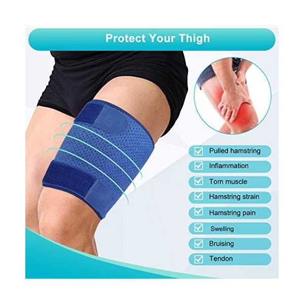 Manchons de Compression Cuisse en Néoprèn, Haofy 1 Protection Cuisse Sport Bande de Cuisse pour Femmes et Hommes Protection C