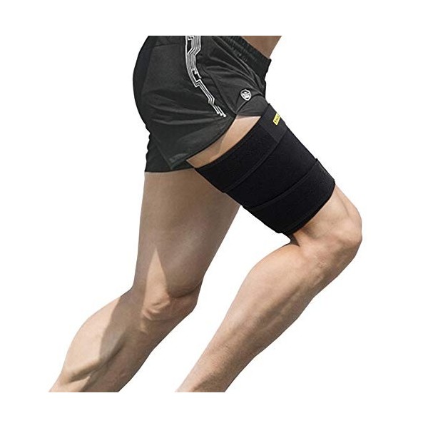 Yosoo Manchon de Compression Cuisse, Bande de Compression Cuisse pour Femmes et Hommes, Cuisse Protection de Sport, Soulager 