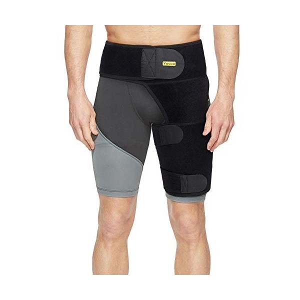 Bandage de support de Leist, Groin Support, Manchons Compression Cuisse et Groin Soutien, Bandage Cuisse Compression, Réglabl