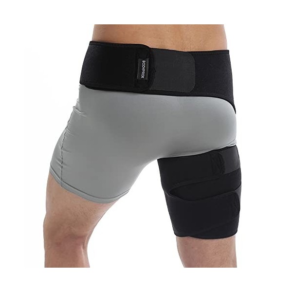 Bodyprox Groin Wrap, Support Réglable Pour La Douleur De La Hanche, De LAnse, De LIschio-Jambiers, De La Cuisse Et Du Nerf 