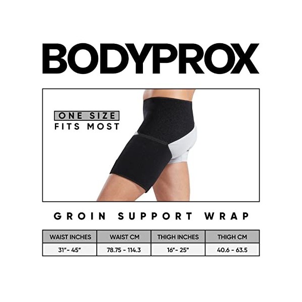 Bodyprox Groin Wrap, Support Réglable Pour La Douleur De La Hanche, De LAnse, De LIschio-Jambiers, De La Cuisse Et Du Nerf 