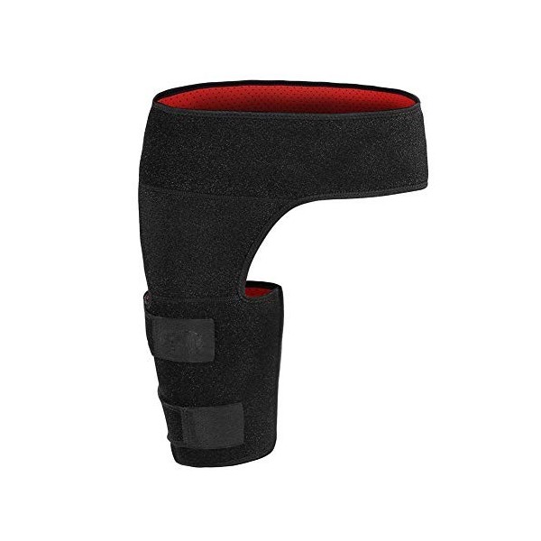 ANGGO Aine Wrap Support réglable Noir pour Hanche Aine Brace Wrap Cuisse Support Soulagement de la Douleur Strain Néoprène Ha