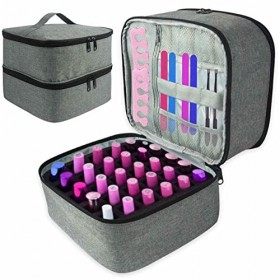 Yajimsa Sac de rangement pour vernis à ongles – Grand étui de rangement pour vernis à ongles, double couche pour 30 bouteille