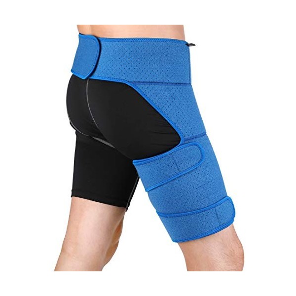 Manchons Compression Cuisse et Groin Soutien, Groin Wrap Groin Support Réglable Néoprène Groin Cuisse Compression Récupératio