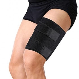 Bandage de Cuisse Support de Cuisse Compression Réglable avec Velcro et Sangle Antidérapante Support Manchon de Compression H
