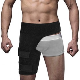 Bandage de Soutien de Laine, Bandage de Compression de la Cuisse, Support Réglable de Larticulation de la Hanche pour le So