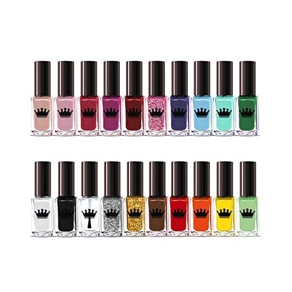 Set De 20 Vernis À Ongles Bouteilles 20 Couleurs Riches Différentes Deluxe Boite Cadeau 2 Signets Inclus