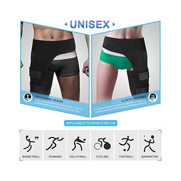 Groin Support Douleur Wrap Compression Récupération Wrap Fournir Pulled Hip Groin Hamstring Soutien Des Blessures For Pour Le