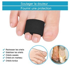 Sumifun Attelle pour orteil cassé, 4 embouts droits pour orteils déformés, alignement du gros orteil - pour homme ou femme