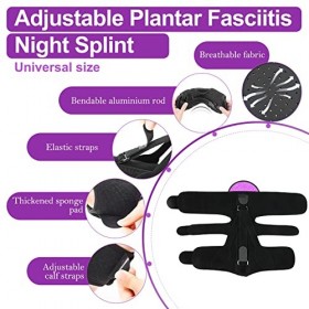 Attelle de Nuit Fasciite Plantaire, Attelle de Nuit Plantar Fasciitis, Support de Fasciite Plantaire Réglable pour Tendon Ach