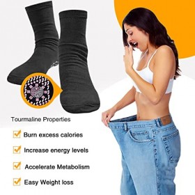 wohn&lebe AFIZ Tourmaline Santé Chaussette, 5 Paires De Chaussettes Magnétiques Auto-Chauffantes, Chaussettes Chauffantes Cha