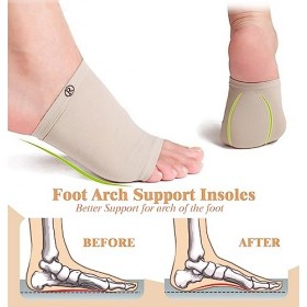 Soutien Plantaire, Lot de 2 paires Manchons de Soutien de la Voûte Plantaire, Manchons de Gel Souples pour Pied Plat et Souti