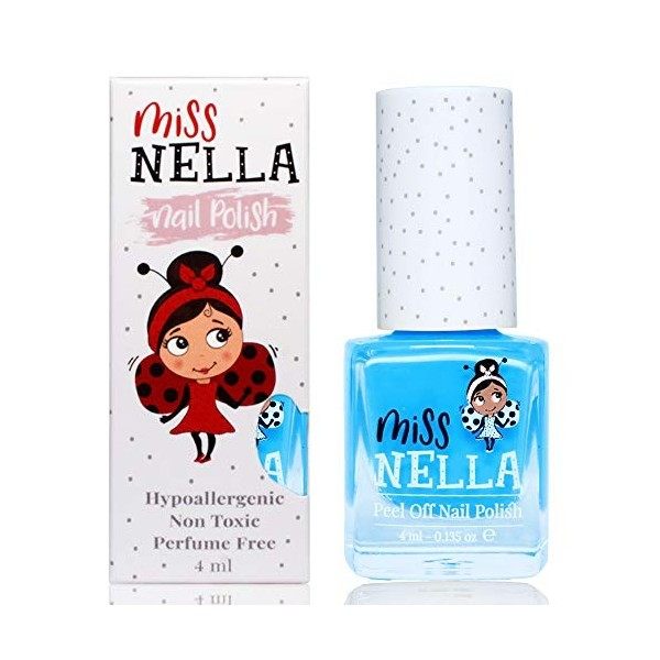 Miss Nella Cheeky Bunny- Vernis à ongles rose avec des paillettes spécial pour enfants, formule Peel-off, à base deau et san