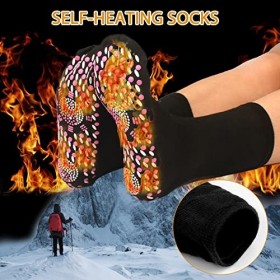 Chaussettes de Mise en Forme Auto-chauffantes dacupression de Tourmaline 6 Pièces Tourmaline Chaussettes Minceur Chaussette 