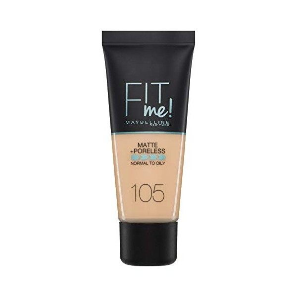 Maybelline New-York - Fond de Teint Fluide Fit Me Matte & Poreless - Peaux normales à grasses - Teinte : 128 Beige Doré - 30 