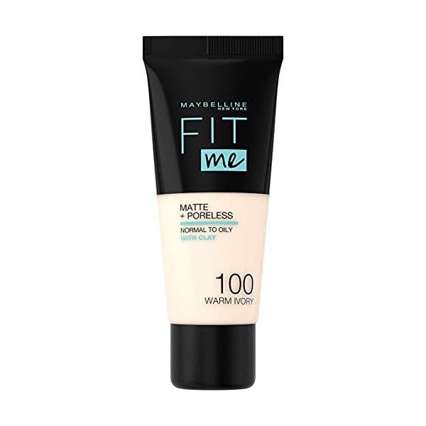 Maybelline New-York - Fond de Teint Fluide Fit Me Matte & Poreless - Peaux normales à grasses - Teinte : 128 Beige Doré - 30 ...