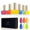 Kit de vernis à ongles Tonitu g - 6 couleurs longue durée, séchage rapide, ensemble de vernis à ongles populaire lumineux Nai