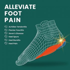 Welnove Coussinets de soutien de la voûte plantaire, talonnette en gel anti-chocs pour soulager la fasciite plantaire, les do