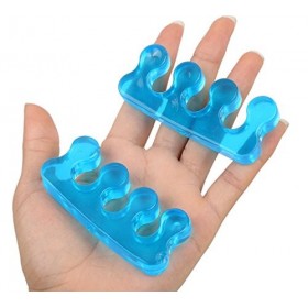 Pedimend Séparateur d’orteils en gel silicone couleur bleue | empêche le chevauchement/la déformation des orteils | rééduqu