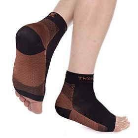 Chaussettes Thx4 Copper Plantar Fasciitis avec talons de voûte plantaire, manchon de compression médicale 20-30 mmHg , rédui