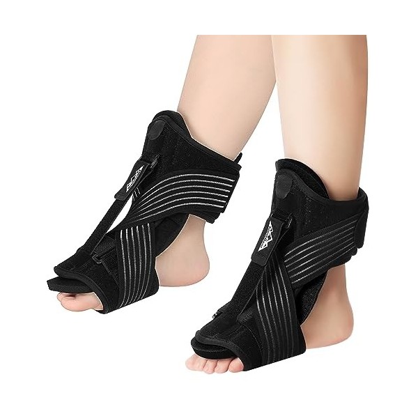 supregear Réglable Fasciite Plantaire Attelle, Support de Pied Respirant avec Boule de Massage pour Pieds Plats Tendinite dA