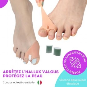 BACK TO ROOTZ Lot de 4 chevilles avec 6 réglages possibles. Résolvez le gros orteil avec lentretoise spécifique en silicone 