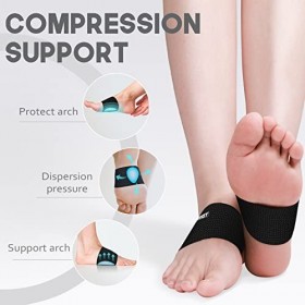 MHSY Semelles Orthopédiques Fasciite Plantaire de Soutien de la Voûte Plantaire, Chaussettes de Compression Pour Fasciite Pla