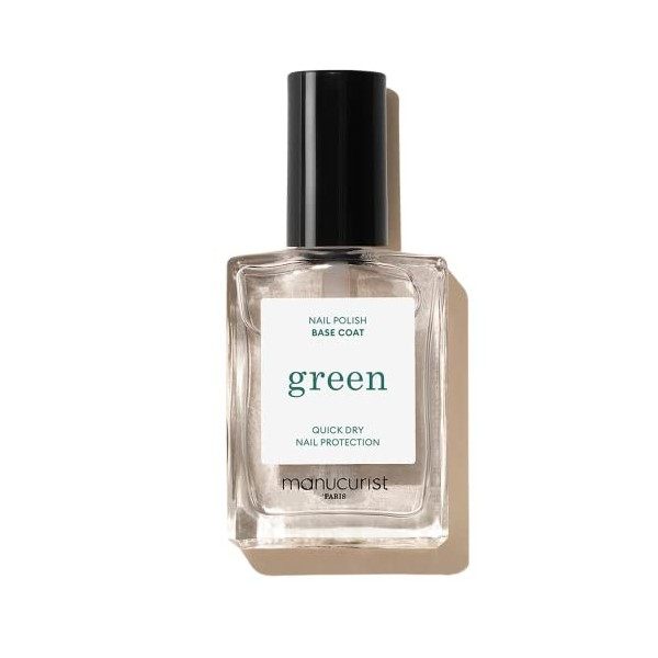 Manucurist Base coat Green Flash - Base de vernis - 12-free - 78,5% dingrédients biosourcés - Fabriqué en France - Flacon 15