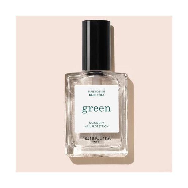 Manucurist Base coat Green Flash - Base de vernis - 12-free - 78,5% dingrédients biosourcés - Fabriqué en France - Flacon 15