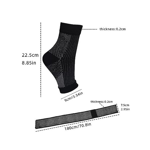 JOCXZI 1 Set Compression Socks- Soutien de la voûte Plantaire et de la Cheville, pour gonflement, fasciite Plantaire, Soin de