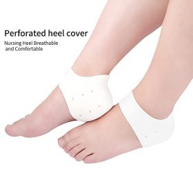 Lot de 4 Protège-Talons en Gel avec Coussin de Talon, Insertions pour Fasciite Plantaire, Nouveau Matériau, Idéal pour la Dou