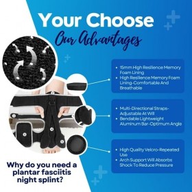 Orapink Attelle de cheville pour fasciite plantaire - Pour soulager la fasciite plantaire, réglable, respirante, pour tendini