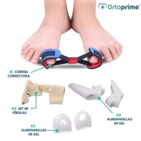 OrtoPrime KIT CORRECTEUR D’OIGNONS PIED 7 PIÈCES - Kit Séparateur Orteil Pied - Correcteur Hallus Valgus - Orthèse Bunionette