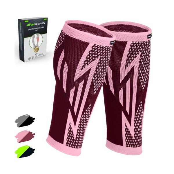 2 Pack Manchons de Compression Homme & Femme - Support de Mollets pour Running, Périostite, Tensions Musculaires et Crampes -