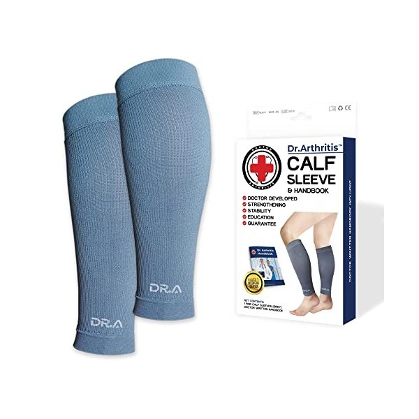 Dr. Arthritis - Manchon Compression Mollet pour Hommes et Femmes - Chaussettes de Contention pour Soulager les Douleurs de la