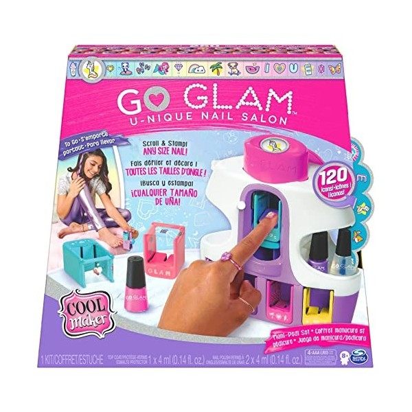 Cool MAKER - GO Glam U-Nique Nail Salon - Machine à Manucure et Pédicure 250 Ongles avec 120 Motifs, 3 Vernis Inclus, 1 Sèche