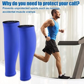 VOCOSTE 1 Paire Jambe Mollet Compression Manchon, Réduire Articulationn Douleurs, Bleu, M Taille